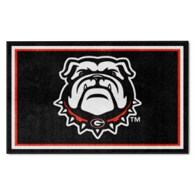 Georgia Black New Bulldog 4'x6' Rug