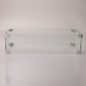 Rectangular Glass Wind Guard for Fire Pit W85335465