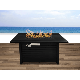 24" H Steel Propane Outdoor Fire Pit Table With Lid - CM-1124