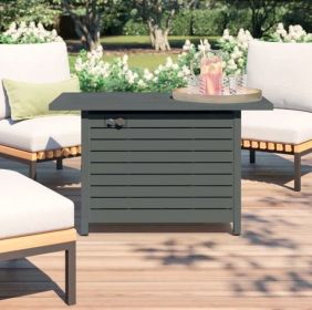 25 H x 42 W Outdoor Fire Pit Table with Lid (Gray)