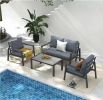 4-piece Aluminum Outdoor Patio Conversation Set