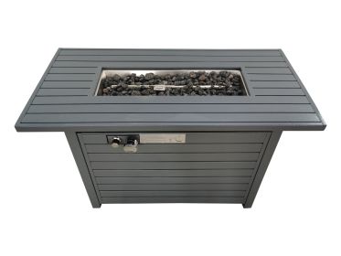 24" H x 54" W Steel Outdoor Fire Pit Table with Lid