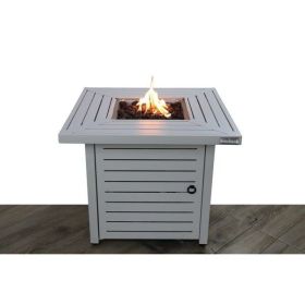 25" H x 30" W Steel Propane/Natural Gas Fire Pit Table ( White )