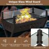 Barbecue Charcoal Grills with Wind Guard Seasoning Racks