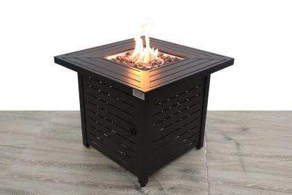 living Source International 25" H x 30" W Steel Propane/Natural Gas Fire Pit Table (Color: as Pic)