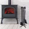 Wrought Iron Fireplace Tools with Decor Holder