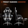 Video Game Desk Chair - Ergonomic Computer with Footrest and Comfy Lumbar Support, PU Leather Recliner with Headrest, Fixed Up Armrest